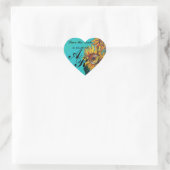 ZONNEBLOEMEN IN BLAUW BLAUWGROEN Save Date Heart M Hart Sticker (Tas)