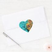 ZONNEBLOEMEN IN BLAUW BLAUWGROEN Save Date Heart M Hart Sticker (Envelop)