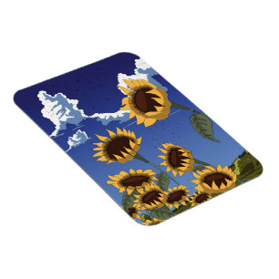 Zonnebloemen in de zomer magneet