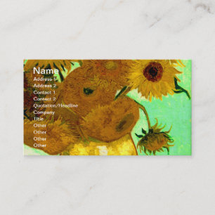Zonnebloemen in een Fine Art. van de Vaas Van Gogh Visitekaartje