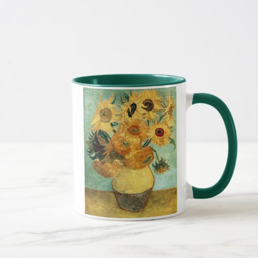 Zonnebloemen in een Vase (F455) Van Gogh Fine Art Mok (Rechts)
