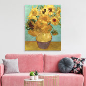 Zonnebloemen in een Vase Van Gogh Fine Art Canvas Afdruk (Insitu (Woonkamer))
