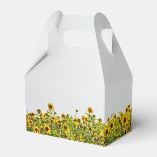 Zonnebloemen in een veld bedankdoosjes (Achterkant)