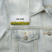 Zonnebloemen in een veld naamplaatje (In situ)