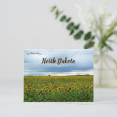 Zonnebloemen in North Dakota, Verenigde Staten Briefkaart (Staand voorkant)