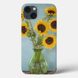 Zonnebloemen in vaas op tafel iPhone 13 hoesje