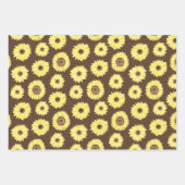 Zonnebloemen inpakpapier Flat Sheet Set van 3 (Voorkant)