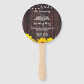 Zonnebloemen Jar Wood Trouwprogramma Houten Ventil Handwaaier (Achterkant)