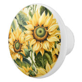 Zonnebloemen Keramische Knop (Rechts)