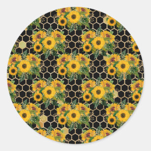 Zonnebloemen keren van nature naar het licht ronde sticker