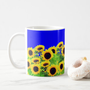 Zonnebloemen Koffie Mok Oekraïne Vlag Kleuren Onde