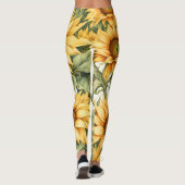 Zonnebloemen Kunst Leggings (Achterkant)