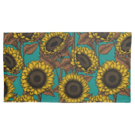 Zonnebloemen Kussensloop (Voorkant-Links)