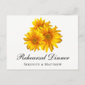 Zonnebloemen Land Bloemen Bruiloft repetitie diner Uitnodiging Briefkaart (Voorkant)