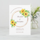 Zonnebloemen Land Gele Floral QR Code Weddenschap Save The Date (Staand voorkant)