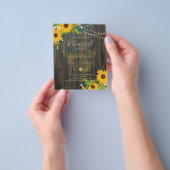 Zonnebloemen Landelijke Houten Bruiloft PROEFHuwel Flyer (Hand)