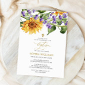 Zonnebloemen & Lavander Doop Uitnodiging
