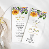 Zonnebloemen & Lavander rustieke bruiloft programm Programma