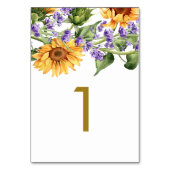 Zonnebloemen & Lavander Tabel 1 Trouwtafel Nummer Kaart (Achterkant)