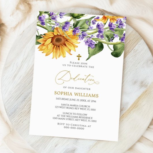 Zonnebloemen & Lavander Toewijding Uitnodiging