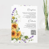 Zonnebloemen Lavendel Alles in Eén QR Code Huwelij (Achterkant)
