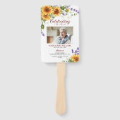 Zonnebloemen & Lavendel begrafenisprogramma Set va Handwaaier (Voorkant)