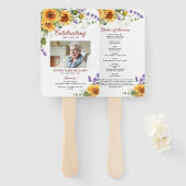 Zonnebloemen & Lavendel Rouwprogramma Set waaier(s Handwaaier (Voorkant en achterkant)