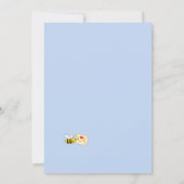 Zonnebloemen, lichtblauw baby shower per post kaart (Achterkant)