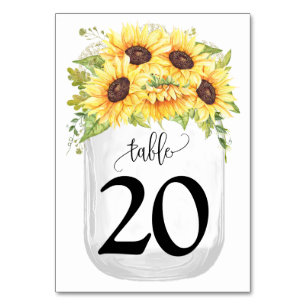 Zonnebloemen Mason Jar Country Weddenschap Kaart