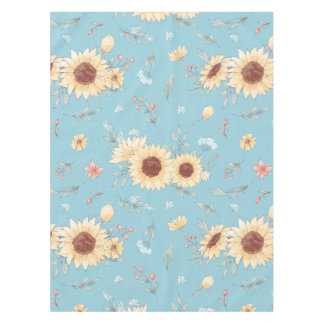 Zonnebloemen met blauwe achtergrond tafelkleed
