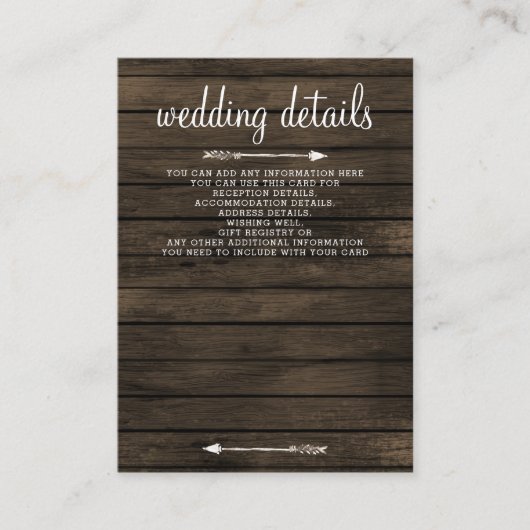 zonnebloemen met schors - hout , trouwe bruiloft informatiekaartje (Voorkant)