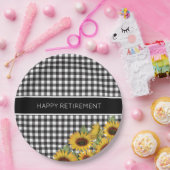 Zonnebloemen met zwarte en witte buffels papieren bordje (Feest)