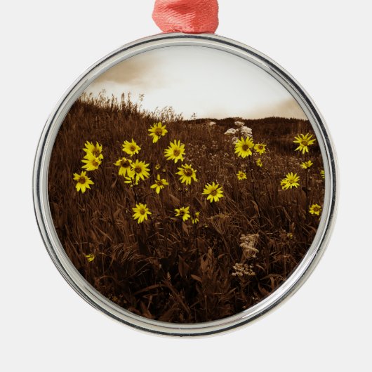 Zonnebloemen Metalen Ornament (Voorkant)