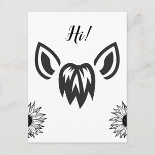 Zonnebloemen Minimalistisch Ontwerp Paardenoren Briefkaart