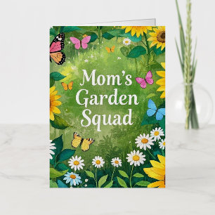 Zonnebloemen Moederdag Garden Squad Folie Wenskaart