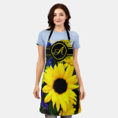 Zonnebloemen Monogram Schort (Gedragen)