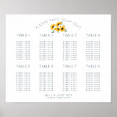 Zonnebloemen Motif 8 Tabel 80 Square Seating Chart Poster (Voorkant)