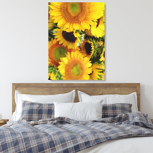 Zonnebloemen Muurcanvas Afdrukken Afmeting aanpass (Insitu (Slaapkamer))