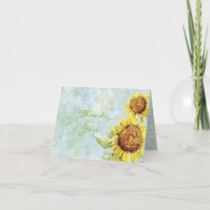 Zonnebloemen 'n Krullen, Trouwkaarten voor Dankbet Bedankkaart