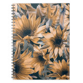 Zonnebloemen naadloos. Najaar waterverf Notitieboek (Voorkant)