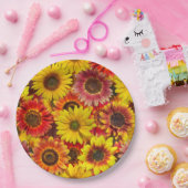 Zonnebloemen Naadloos Patroon Papieren Bordje (Feest)