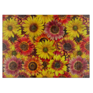 Zonnebloemen Naadloos Patroon Snijplank