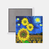 Zonnebloemen Night Magnet Magneet (Voorkant / Achterkant)