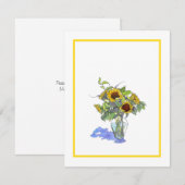 Zonnebloemen Notitiekaartje (Voorkant / Achterkant)