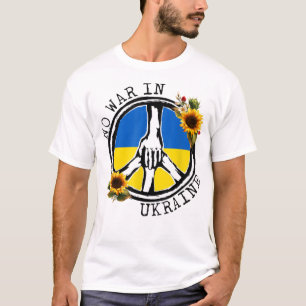 Zonnebloemen Oekraïense vlag geen oorlog in Oekraï T-shirt