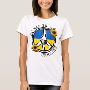 Zonnebloemen Oekraïense vlag geen oorlog in Oekraï T-shirt
