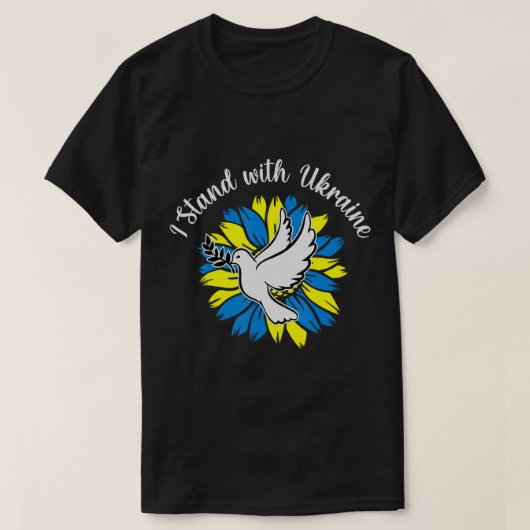 Zonnebloemen Oekraïnse vlag doet Oekraïne waar ik T-shirt (Design voorkant)