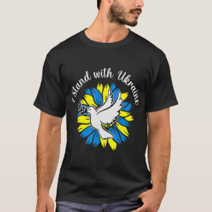 Zonnebloemen Oekraïnse vlag doet Oekraïne waar ik  T-shirt