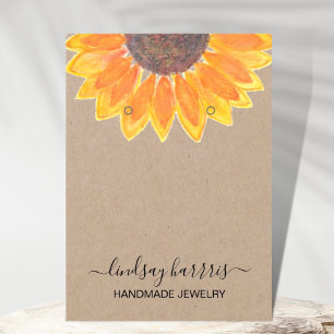 Zonnebloemen oormerken Jewelry Kraft-beeldschermka Visitekaartje