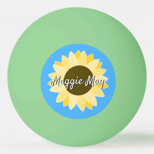 Zonnebloemen op Blauwe pongbal Pingpongballen